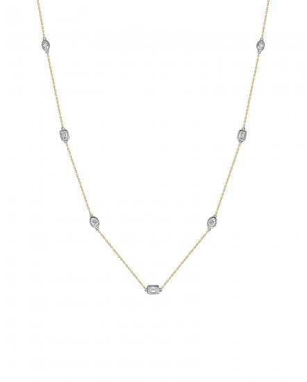 EMERALD CUT OVAL DIAMOND BY THE YARD NECKLACE (TN954)